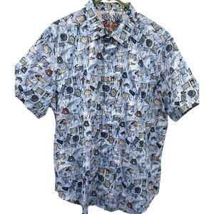 Robert Graham 2XL King Solomon Button Short Sleeve Shirt NWT
